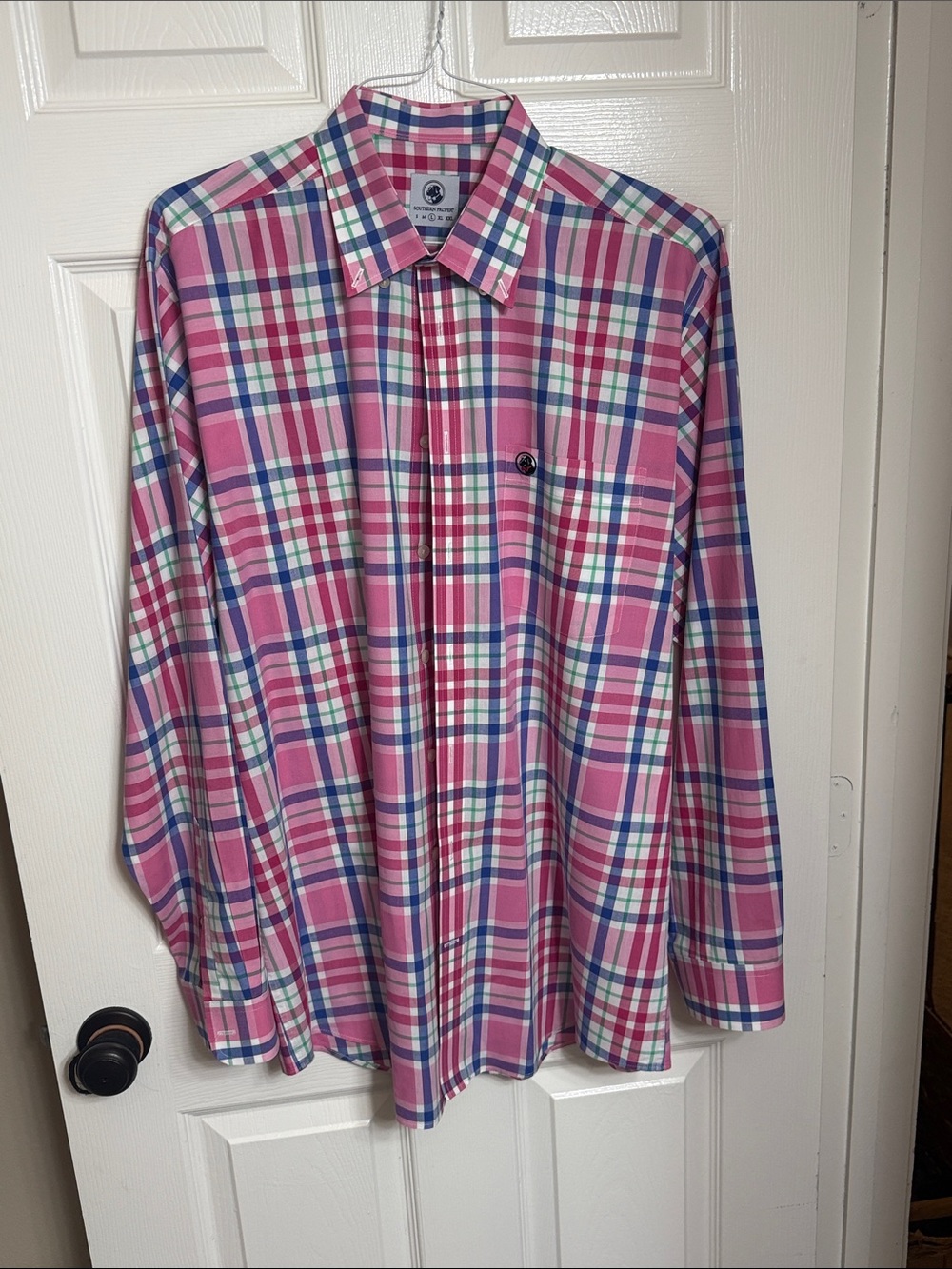 Southern Proper Men's Pink Plaid Button-Down Shirt